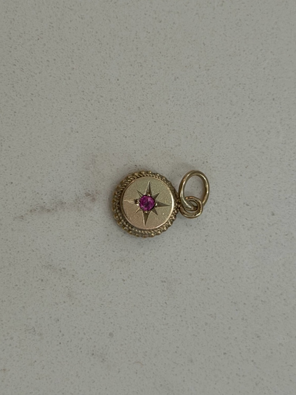 9k gold star set ruby charm